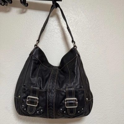 Bolsa de ombro Tignanello couro genuíno bolsos fivela detalhe trançado bolsa - Imagem 1 de 4