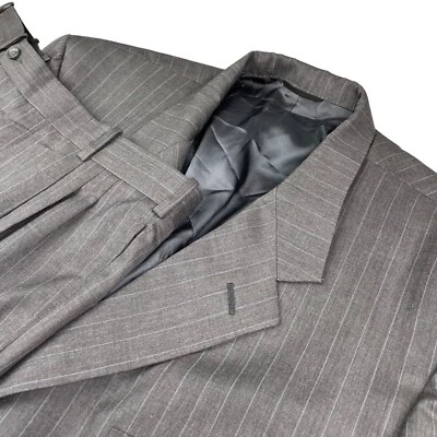 Traje de hombre Holland & Sherry x Filo A Mano gris/azul a rayas • EE. UU. • 48R | 32x28 Foto 1 de 4