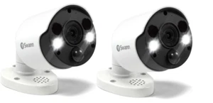 Swann SWPRO-4KMSFB LED Spotlight 4K Ultra HD CCTV Security Camera Twin Pack - Picture 1 of 6