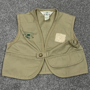 Vintage Orvis Vest Kids 6 Boys Tan Fishing Outdoors Hike Fly Fish 90s USA - Picture 1 of 7