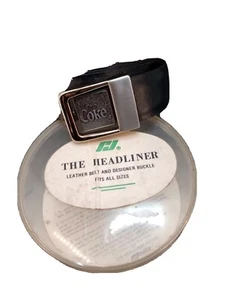 Vtg Uniform COCA-COLA Leather belt /COKE Buckle Osfm,Very Rare One The Headliner - Picture 1 of 6