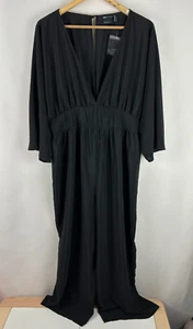 Precioso Mono Negro Pierna Ancha Cuello en V Profundo de ASOS DESIGN, ¡Talla UK 18! - Imagen 1 de 8