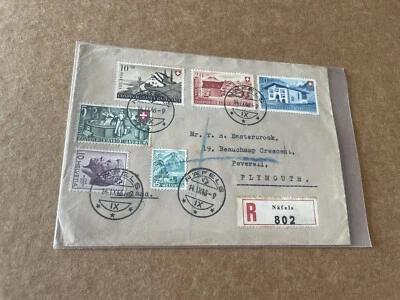 Switzerland 1946 Cover +Semi-Postal Set #B154-157 +Nafels 09/14/1946 CDS - Image 1 of 2