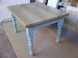 BESPOKE HANDMADE OAK TABLE - DINING/KITCHEN - SOLID OAK TOP - DEPOSIT ONLY - Picture 1 of 3