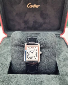 Cartier Tank Solo Roman Dial 3170 24mm Stainless Steel - Picture 1 of 9