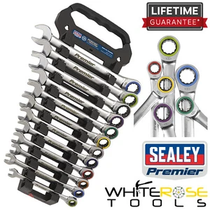 Sealey Combination Ratchet Spanner Set 12pc Metric Platinum Series Premier - Picture 1 of 7