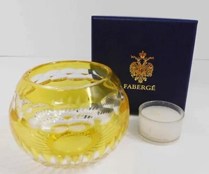New Faberge Yellow  Crystal Nadya Voltive/Candle Holder w/ Box - Picture 1 of 7