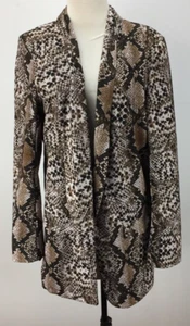 MADE IN ITALY SIZE 16 PETITE WOMENS BROWN FAUX SNAKESKIN TAILORED BLAZER NEW TAG - Picture 1 of 10