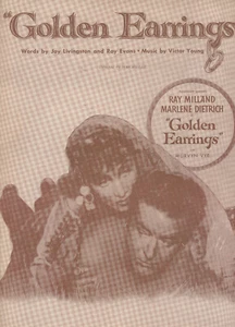 1946 ORECCHINI D'ORO spartiti Victor Young Ray Milland Marlene Dietrich quasi nuovi - Foto 1 di 3