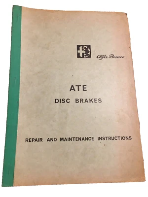 Manual de reparación de taller de frenos OEM Alfa Romeo Giulia 1962-1968 instrucciones Foto 1 de 4