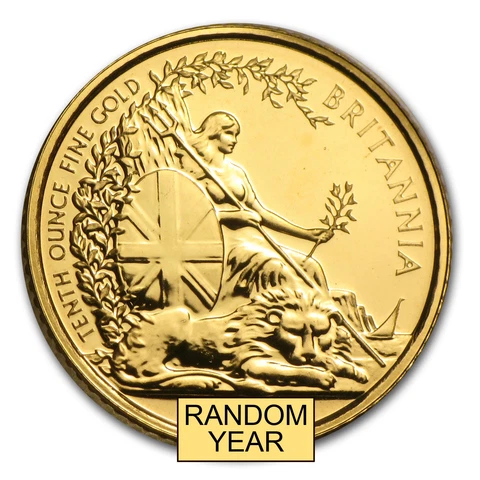 Great Britain 1/10 oz Gold Britannia BU/Proof (Random Year) - SKU #28127 Cover