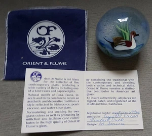 Original Glasenten-Briefbeschwerer von Orient & Flume mit Zertifikat - Bild 1 von 4