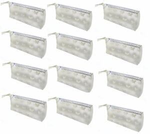 Dozen Pack Semi Transparent White Butterfly Cosmetic Makeup Bags #32424-D