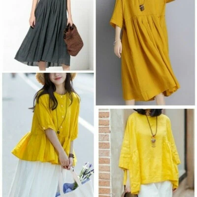 100% Linen Fabric Pure Natural Flax Solid Color Dress Clothes Craft Material - Image 1 of 4