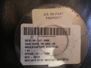 PLYMOUTH RUBBER CO ELECTRICAL INSULATION TAPE 1 INCH WIDE NSN 5970-00-547-0966 - Picture 1 of 7