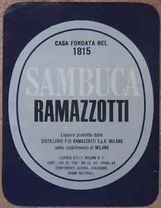 Étiquette Sambuca Ramazzotti Années '70 Liqueur Milano Milan Lombardia - Picture 1 of 1