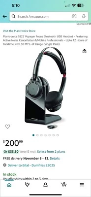 Plantronic B825 Voyager Focus Bluetooth USB Headset - Image 1 of 3