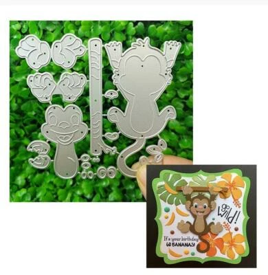 Affe Embossing Metall Cutting Dies Scrapbooking Stanzschablone Stencil Karte DIY - Bild 1 von 4