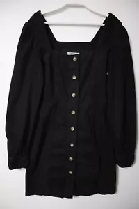 New With Tag - Miss Selfridge black denim cotton dress size UK10. - Picture 1 of 2