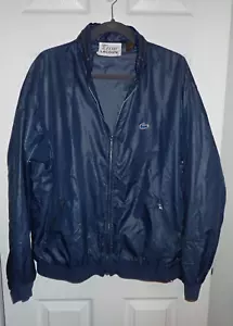 Vintage IZOD LACOSTE Herren XL Bomberjacke Navy Blau Windbreaker versteckte Kapuze - Bild 1 von 8