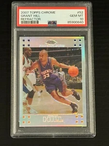 2007 Topps Chrome Refractor #52 Grant Hill /999 PSA GEM MINT 10 (pop: 3) - Picture 1 of 2