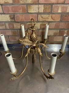 Beautiful David Hunt 6 Branch Golden Gilt Candle Ceiling Chandlers W20"xH24" - Picture 1 of 17