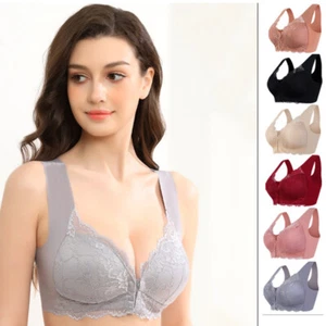 Ladies Bras 32-48AAA AABC Front Hooks Brassiere Push Up Bra Wireless Lingerie BH - Picture 1 of 20