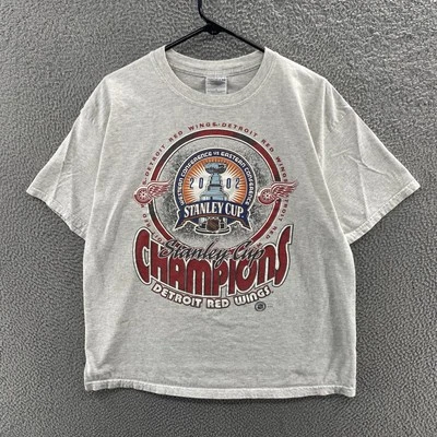 Camiseta DE COLECCIÓN Detroit Red Wings Hombres Grande Gris Stanley Cup Champions 2002 NHL Foto 1 de 4
