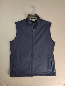 Orvis Mens Vest Large Blue Full Zip Solid Zip Pockets On The Move Performance - Picture 1 of 9