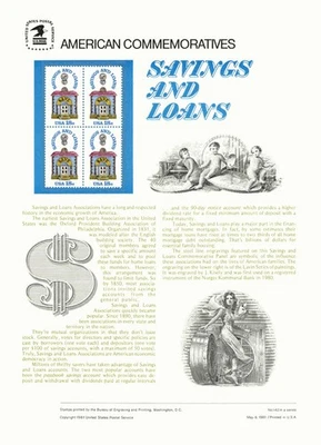 # 142 18c Savings and Loans # 1911 1981 USPS COMMEMORATIVE STAMP PANEL - Image 1 of 2
