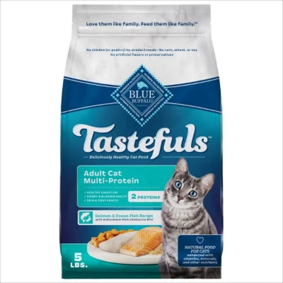Comida seca para gatos Blue Buffalo Tastefuls multiproteína sabor salmón y pescado - 5 lb Foto 1 de 4
