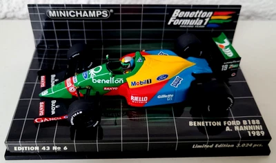 MINICHAMPS 1:43 BENETTON FORMULA 1 N.6 A. NANNINI BENETTON FORD B188 1989 - Immagine 1 di 3