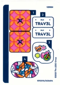 LEGO STICKER SHEET ONLY 42659 FRIENDSHIP ROAD-TRIP TRAVEL CAR from set New - Picture 1 of 1