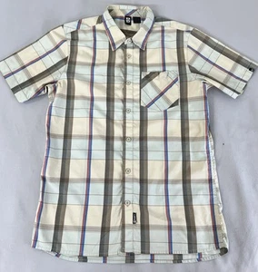 Rusty Surf Wear Sz Large Short Sleeve Men's Button Up Shirt Plaid - Picture 1 of 9