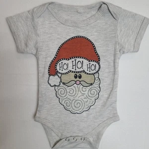 Weihnachtsmann Baby Body 3-6 Monate Kurzarm 1 Stück grau - Bild 1 von 3