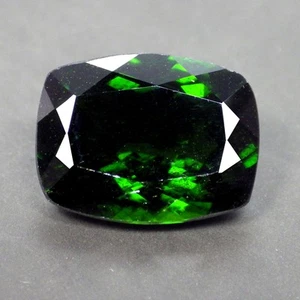 5,74 ct Glamouröser Kissenschliff (12 x 9 mm) 100 % natürlicher grüner Chromdiopsid Edelstein - Bild 1 von 7