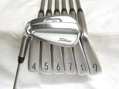 Used LH Titleist T100 Iron Set 4-PW AMT Tour White S300 Stiff Flex Steel Shafts - Image 1 of 4