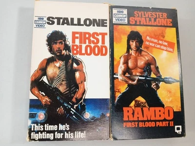 RAMBO First Blood 1 & 2 (Stallone) VHS HBO Cannon Video  1982 1985 - Image 1 of 4