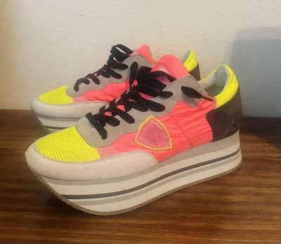 PHILIPPE модель Eiffel Mondial макси подошва кроссовок, женщин Sz 39 США 8,5-9 - Изображение 1 из 4