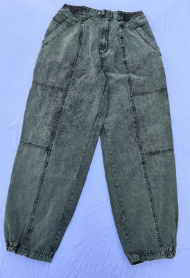 vintage 80s 90s green Acid Wash overdyed pants  high waist Academy joggers 32   - Image 1 of 4