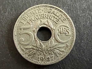 Frankreich 1927 5 Cmes Münze Liberte Egalite Fraternite - Bild 1 von 5