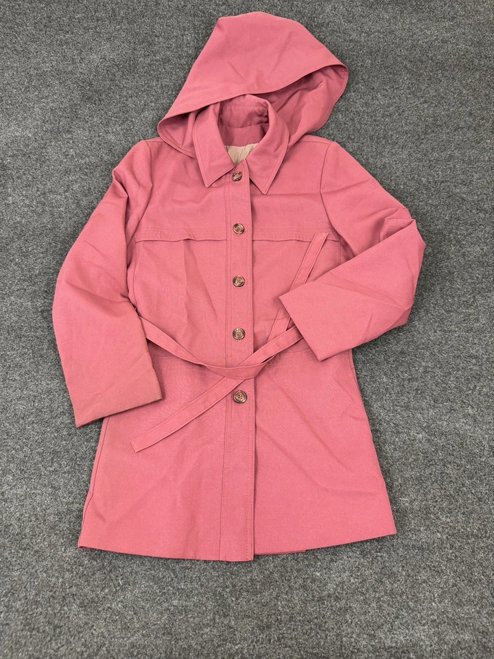 Casaco feminino vintage feito na União dos EUA pequeno malva peso leve com cinto - Imagem 1 de 4