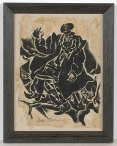 Boris Deutsch (1892-1978) "Dancing rabbi", drawing, 1927 - Picture 1 of 3