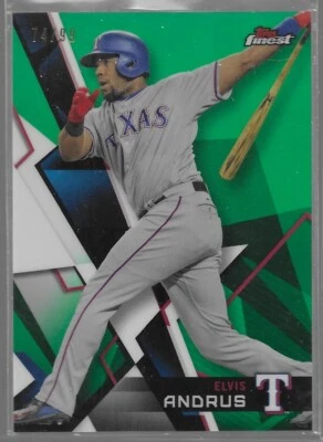 2018 Topps Finest Elvis Andrus #13 Green Refractor /99 Texas Rangers - Image 1 of 4