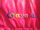 CRAYOLA artist vinyl toddler vest 3T hot-pink girls embroidery retro art crayon