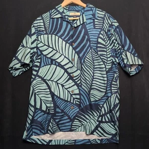 Camisa hawaiana Tommy Bahama 100 % seda para hombre pequeña azul tropical floral geométrica - Imagen 1 de 7