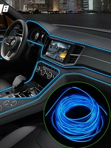 USB LED Auto Ambientebeleuchtung Innenraumbeleuchtung Lichtleiste Linie Blau - Afbeelding 1 van 9