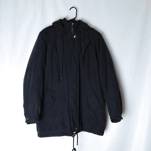 St Johns Bay Heavy Down Coat Women's L Black Full Zip Jacket - Picture 1 of 4