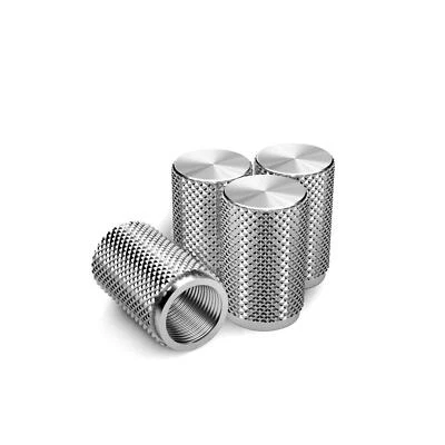 Precision Cnc Machined Stainless Steel Extended Knurled Tire Air Valve Caps Whee Foto 1 de 4