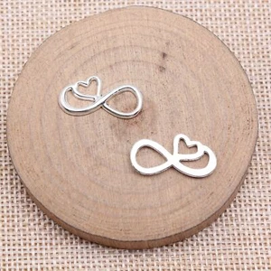 180 piezas conectores de corazón de plata tibetana 22x12 mm hágalo usted mismo para hacer joyas C15751 - Imagen 1 de 3